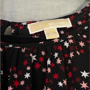 Michael Kors Black, Red & Pink Stars Blouse
